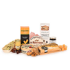 Gather friends or family to enjoy a rich collection of fine cheeses and gourmet snacks in a luxury black gift box to celebrate any occasion.
