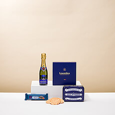 Presenting a sweet, petite gift for any occasion. A beautiful half bottle of Pommery Brut Royal Champagne and a collection of delicious sweet treats are a welcome treat.