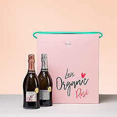 What's not to love in a pretty pink gift box with a duo of organic bubbles? Spumante La Jara Pinot Grigio Rosé is a refined pink Pinot Grigio with fruity aromas and notes of pink grapefruit and raspberry. The elegant Spumante is presented with a La Jara organic Prosecco Brut, a 100% Glera grape Italian Prosecco that is fresh, fruity, and dry with floral aromas of acacia, melon, and agrumes.