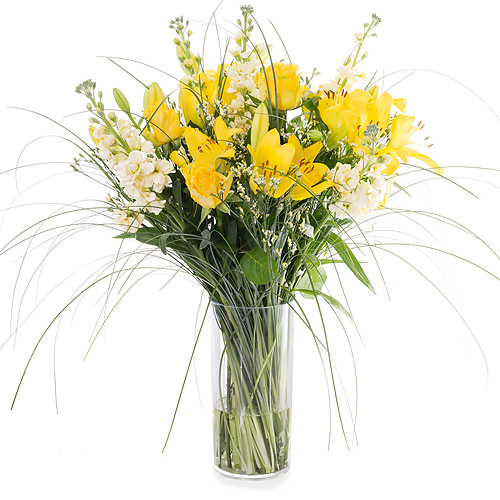 Bouquet de Printemps avec Lys Jaunes