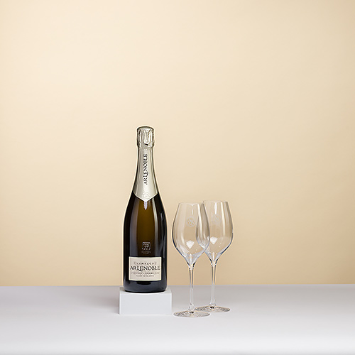 Champagne Lenoble Blanc de Blancs with 2 Glasses