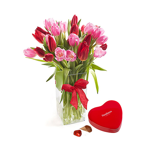Tulips & Neuhaus Tin Heart