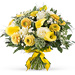 Bouquet Printanier aux Fleurs Blanches et Jaunes - Luxe (40 cm) [01]