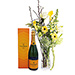 Stylish Yellow Bouquet In Vase + Veuve Radiant [01]