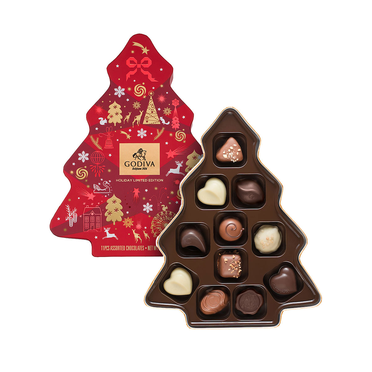 Godiva BoîteCadeau Sapin de Noël Chocolats, 11 pcs CadoFrance