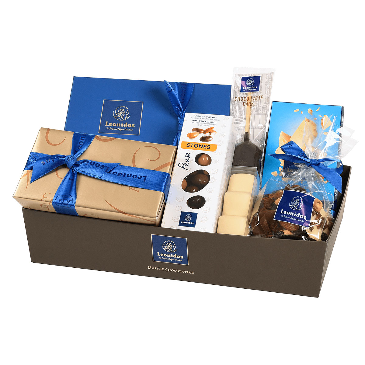 Leonidas Chocolats Panier Cadeau Bleu Cadofrance Leonidas Chocolats Panier Cadeau Bleu Cadofrance